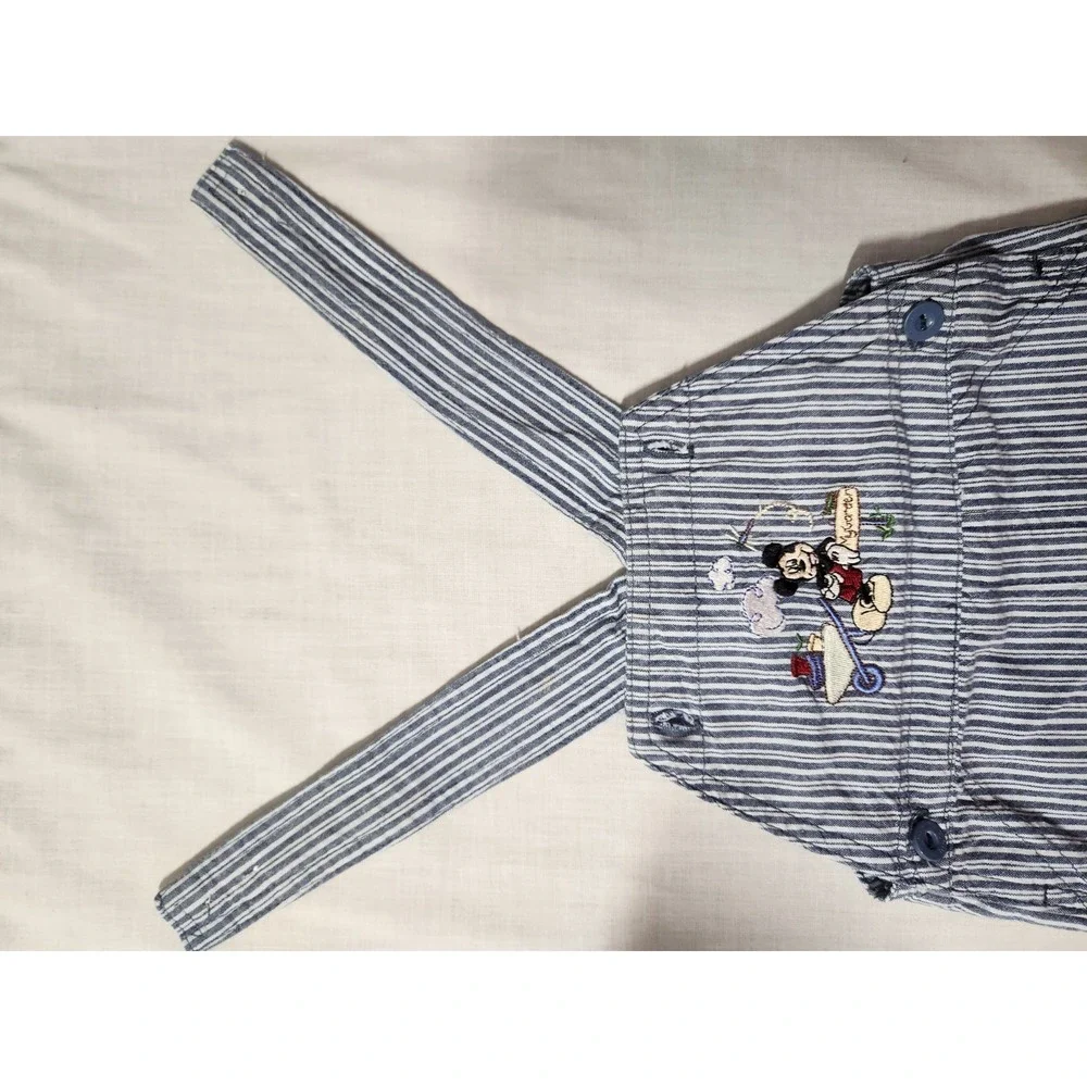 2011 Disney Jean Denim Overalls Embroidered Baby Mickey & Friends Clubhouse 3-6m